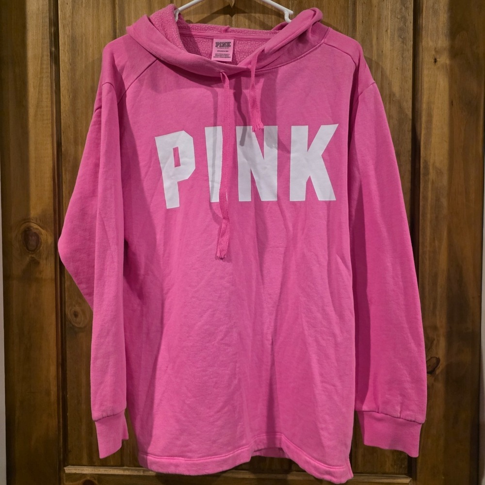 Pink Victoria's Secret Womens Campus Pullover Hoodie‎ Pink S Grunge Y2K Comfy
